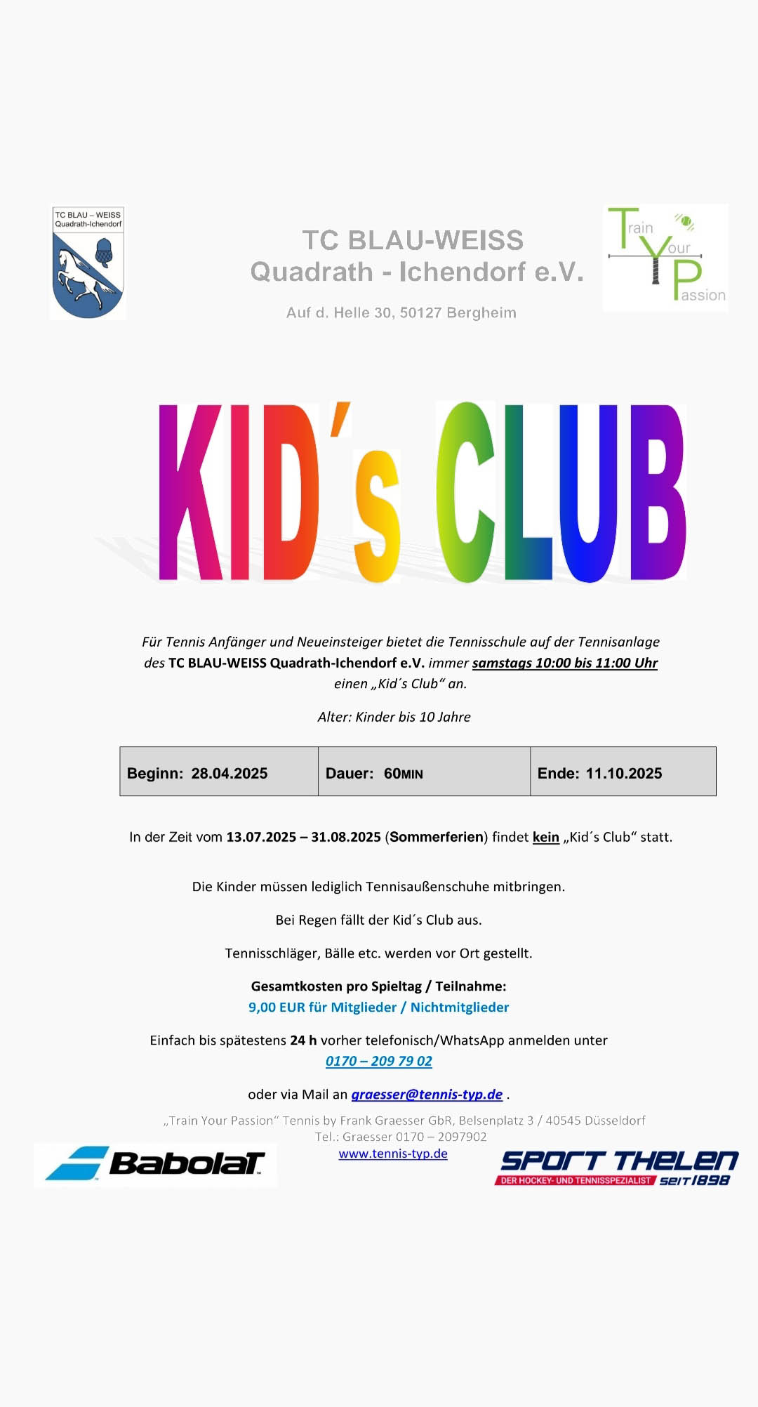 Kids Club 2025 TC Blau Weiss