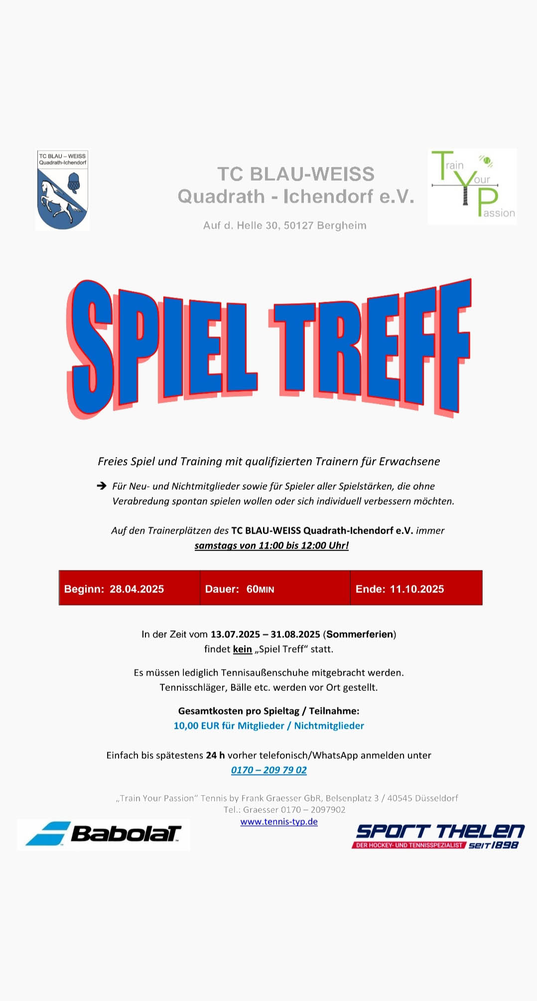 Spiel Treff 2025 TC Blau Weiss